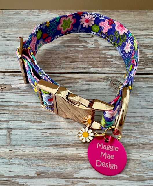 Purple Paws Dog Collar