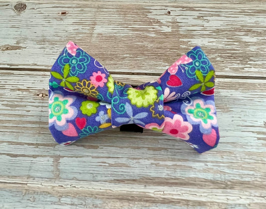 Purple Paws Dog Bow Tie
